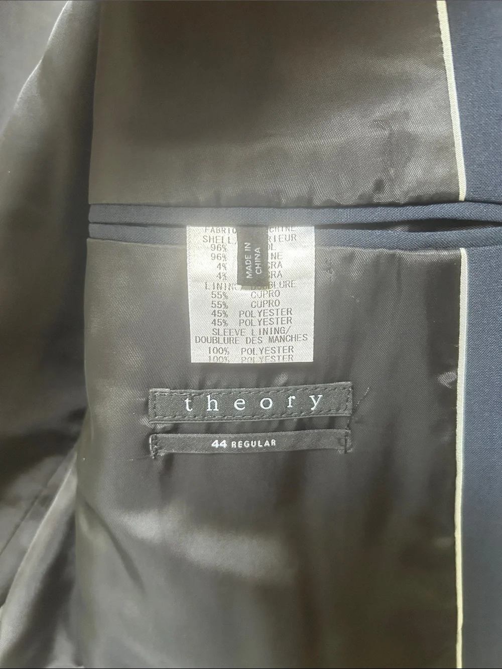 Theory Men's Blazer navy blue sz 44 R double button lightweight modern fitted